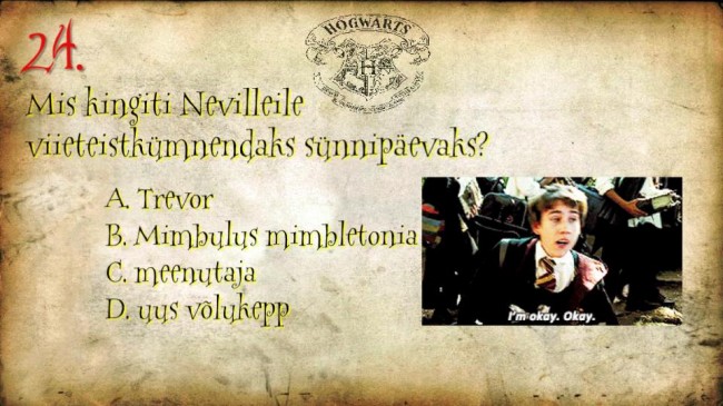 Harry Potteri viktoriin III 25.09.2020 kys24