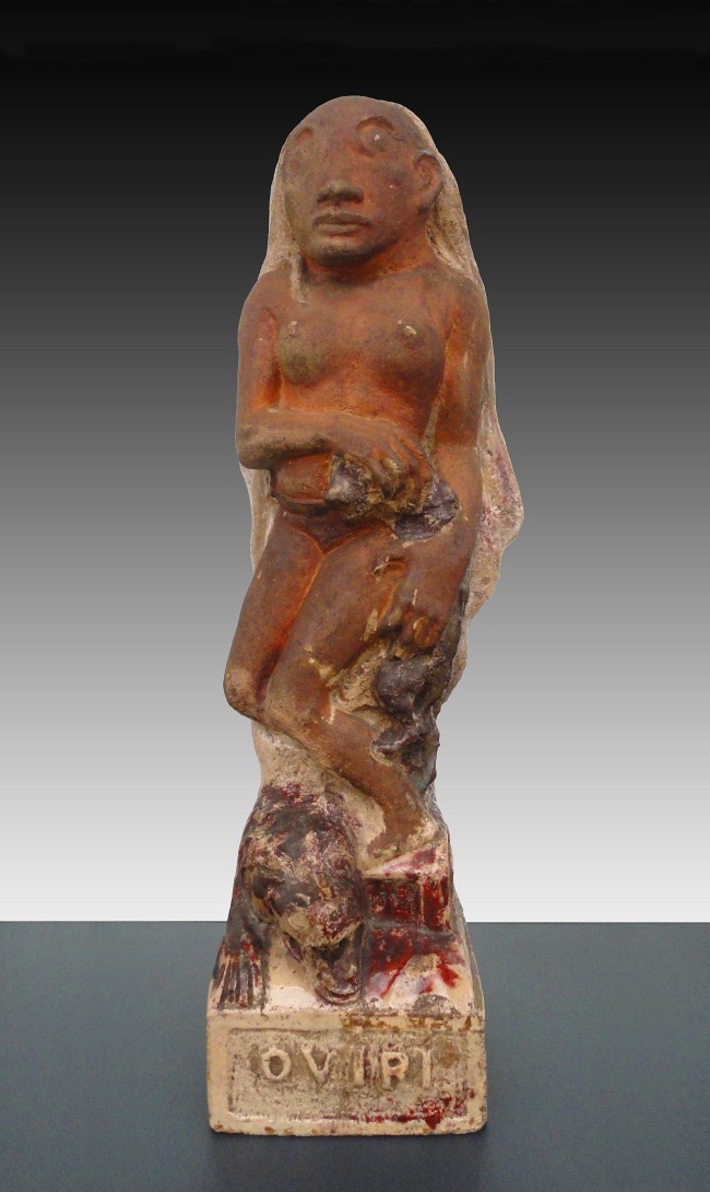 1287px-Paul Gauguin, 1894, Oviri (Sauvage), partially glazed stoneware, 75 x 19 x 27 cm, Musée d