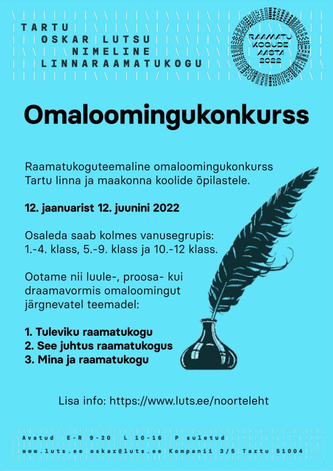 raamatukogu omaloomingukonkurss