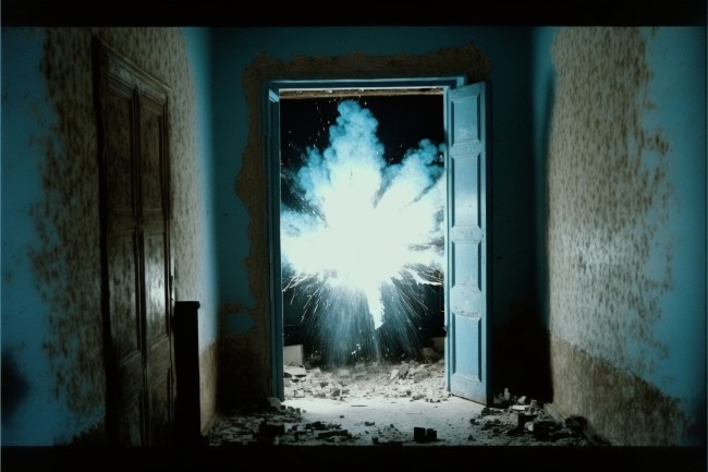 Jaanus13 screencapture from movie of explosion seen through doo f3e4b246-8ff7-4d33-a620-295e0326cfe0